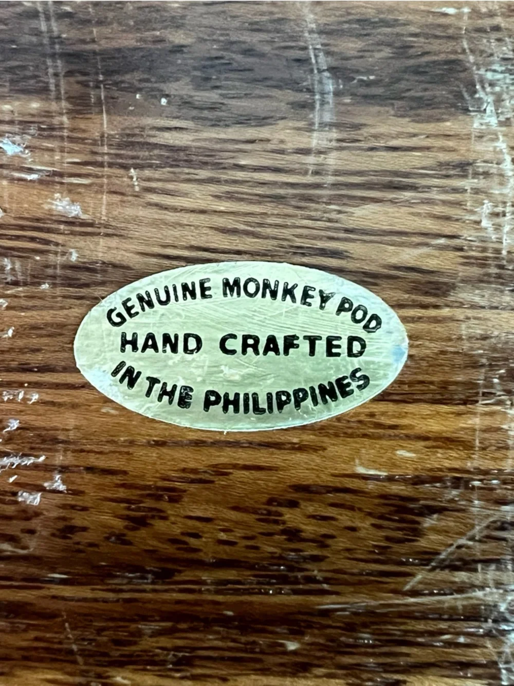 Vintage Monkey Pod Wood Divided Serving Tray Hand‎ Crafted Philippines 24 Inch